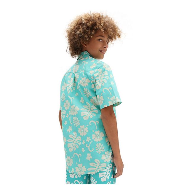 Aloha Floral Short-Sleeved Shirt | Verde Acqua