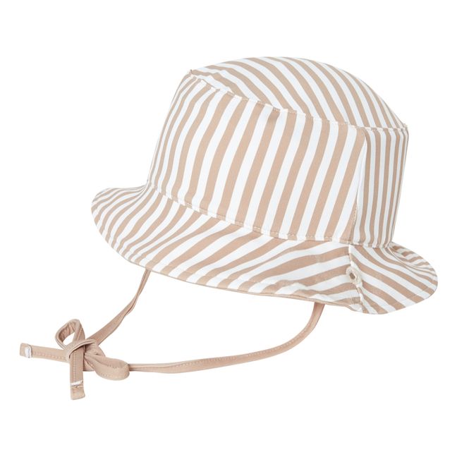 Chapeau Réversible Nylon Recyclé à Rayures | Sable