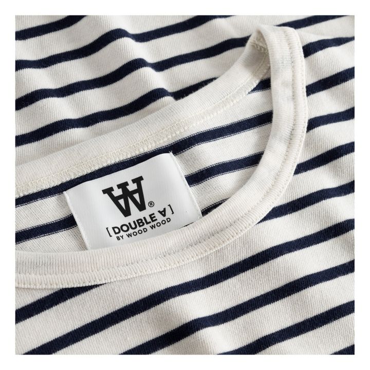 Striped Long Sleeve T-shirt | Azul marino - Crudo- Imagen del producto n°1