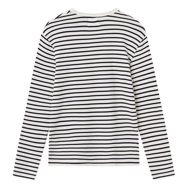 Striped Long Sleeve T-shirt | Azul marino - Crudo