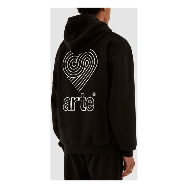 Hannes Back Heart Hoodie | Nero