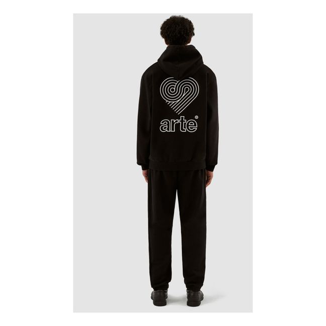 Hannes Back Heart Hoodie | Nero