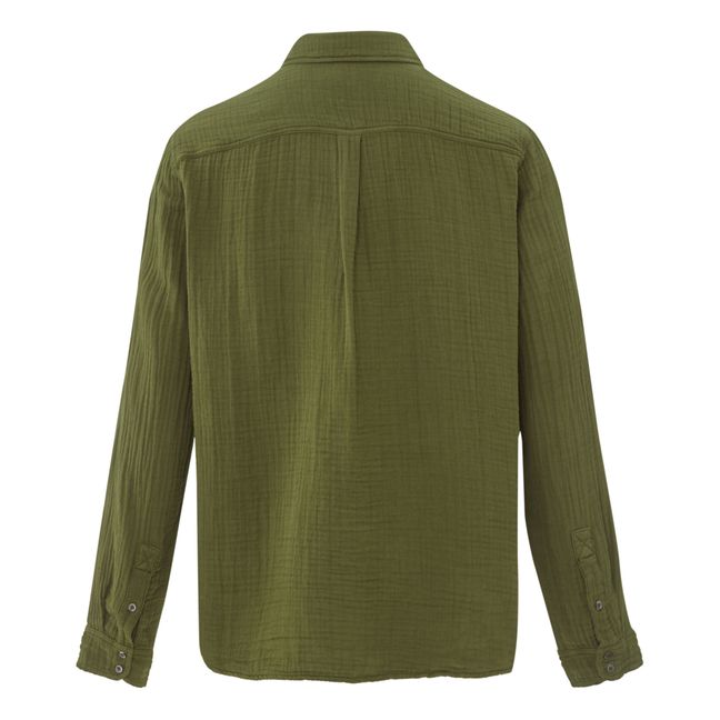 Camicia, modello: Scout, in garza di cotone | Verde militare