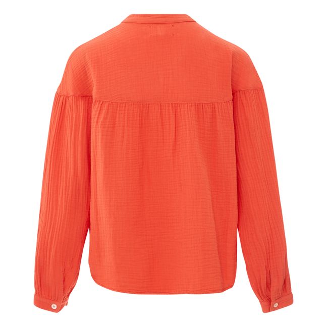 Blusa de gasa de algodón Briar | Mandarina