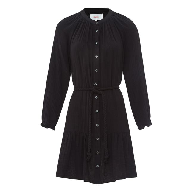 Rainey Cotton Gauze Dress | Black