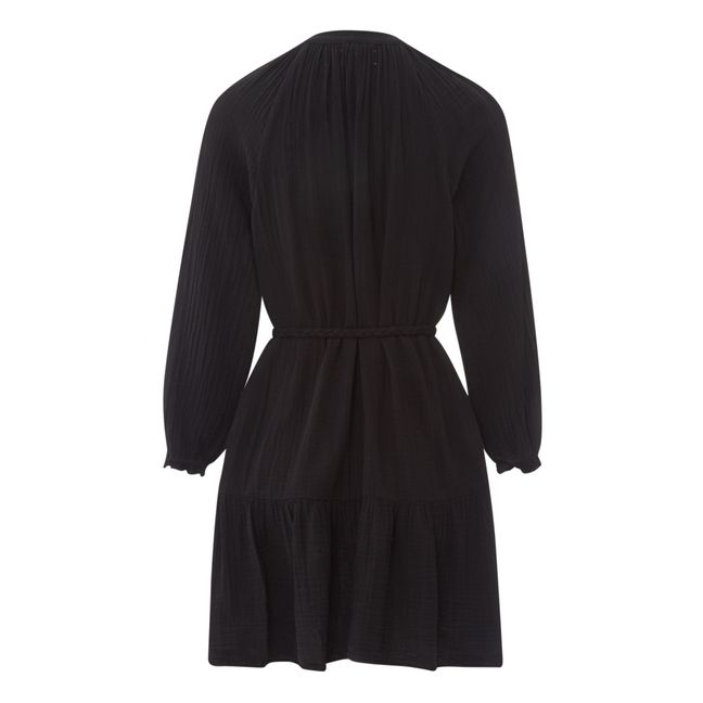 Rainey Cotton Gauze Dress | Black