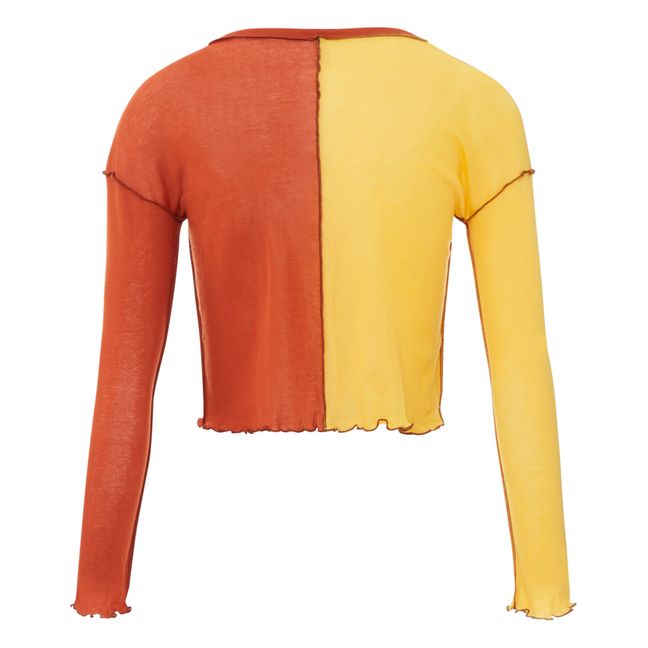 T-shirt Sun Layer Gaze de Coton Bio | Orange Rouille