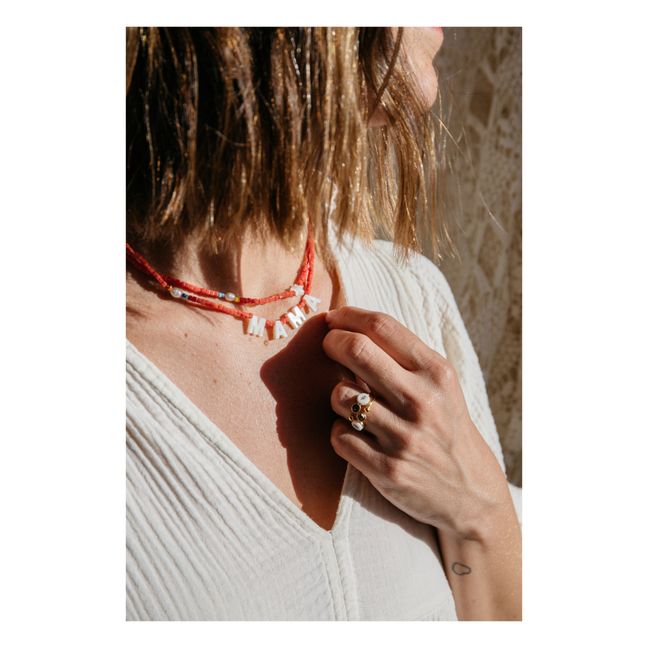 Halskette Hélène Sterne | Korallenfarben