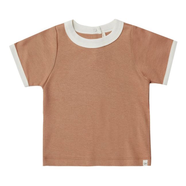 Organic Cotton Two-tone T-shirt | Brown