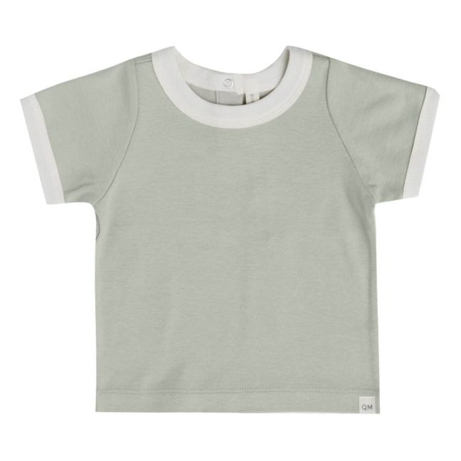T-Shirt Coton Bio Ringer | Vert de gris