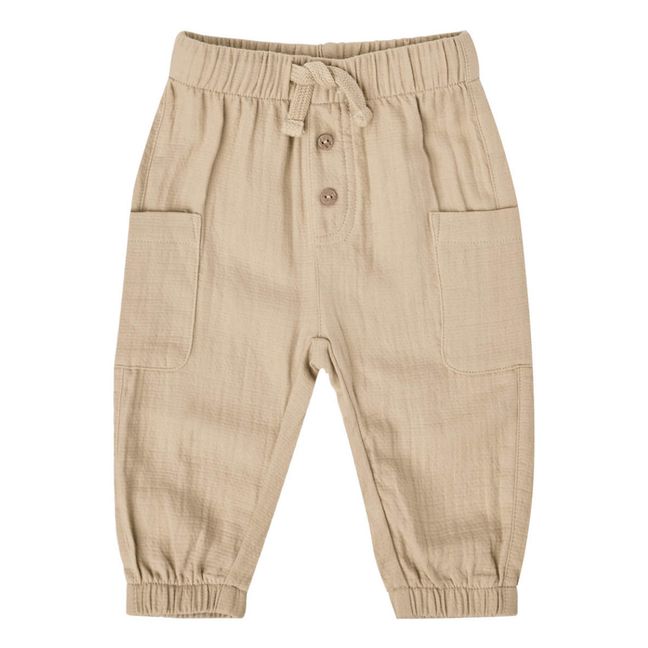 Organic Cotton Pants with Pockets | Beige