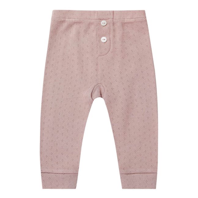 Leggings aus Bio-Baumwolle Pointelle Uni | Lila