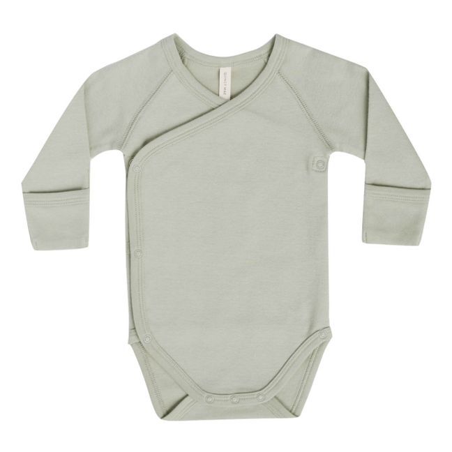 Organic Cotton Plain Bodysuit | Verde Gris
