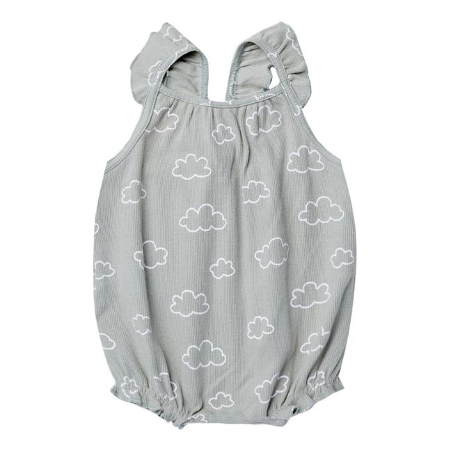 Barboteuse Coton Bio Imprimée | Gris