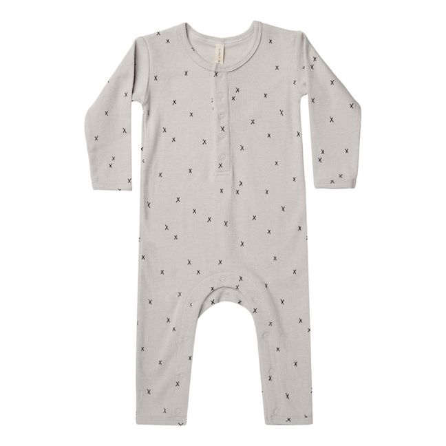 Pyjama Coton Bio Côtelé | Gris clair