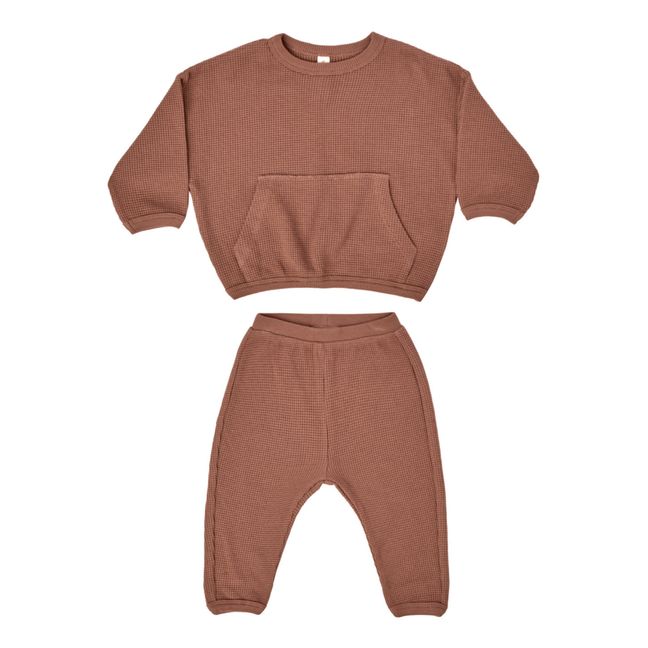 Sweat + Jogger Coton Bio | Marrón