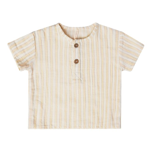 T-Shirt Coton Bio Rayé | Giallo chiaro