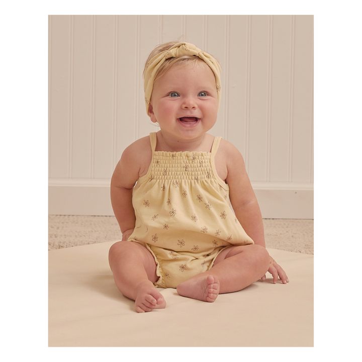 Organic Cotton Floral Tank Top + Bloomers | Pale yellow- Product image n°1