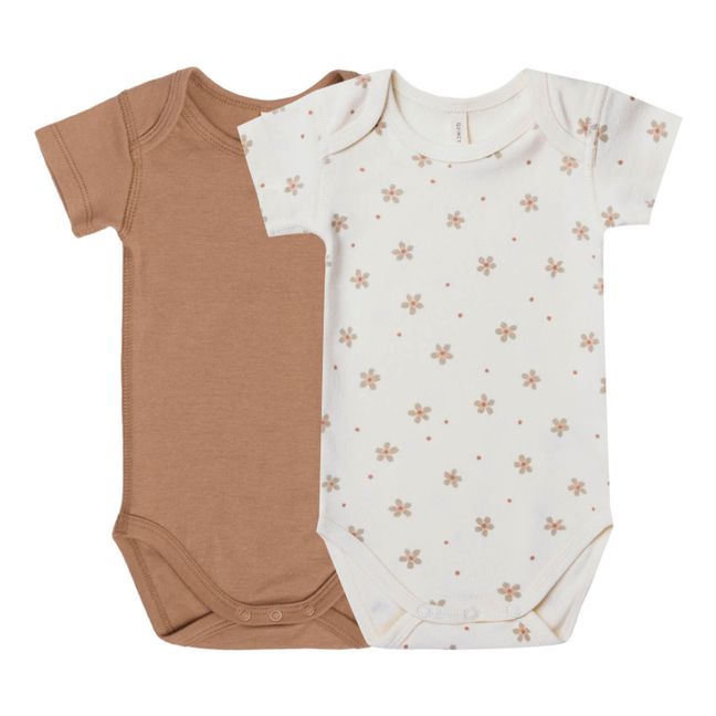 Set of 2 Organic Cotton Bodysuits | Ecru