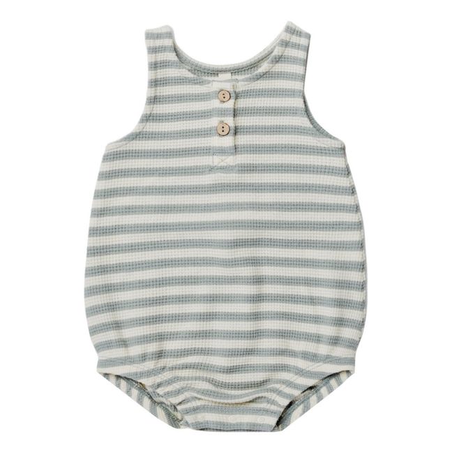 Barboteuse Coton Bio Rayé | Gris