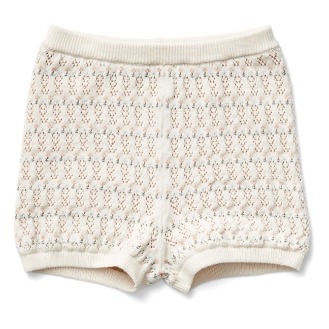 Pantalones cortos de punto de algodón pima orgánico Lacey | Crudo