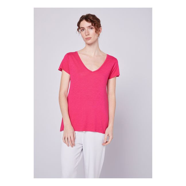 Jacksonville V-Neck T-Shirt | Rosa