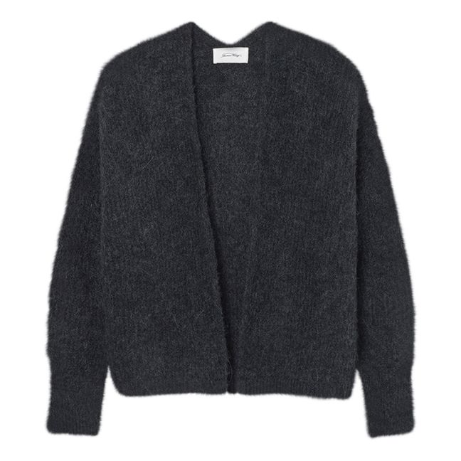 East Shawl Collar Alpaca Wool Cardigan | Marled charcoal grey