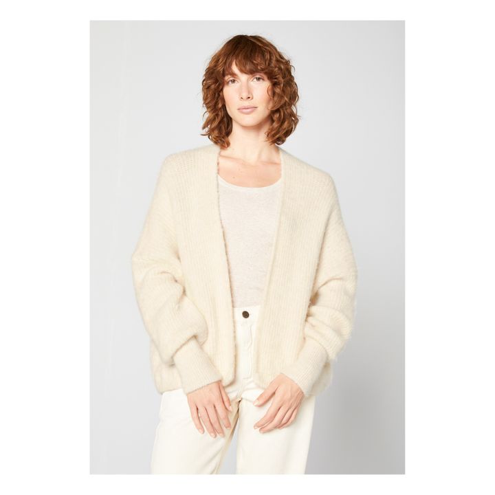 Cardigan Col Châle East Alpaga | Ecru chiné- Image produit n°2