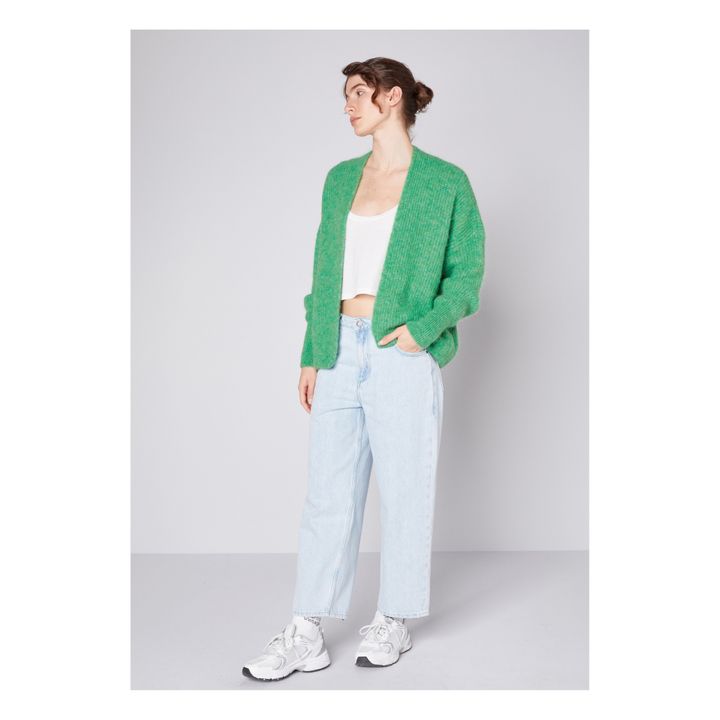 East Alpaca Wool Shawl Collar Cardigan | Verde- Immagine del prodotto n°1