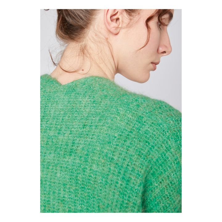 East Alpaca Wool Shawl Collar Cardigan | Verde- Imagen del producto n°4