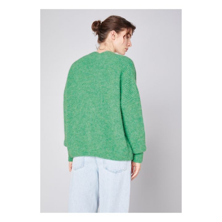 East Alpaca Wool Shawl Collar Cardigan | Verde- Imagen del producto n°5