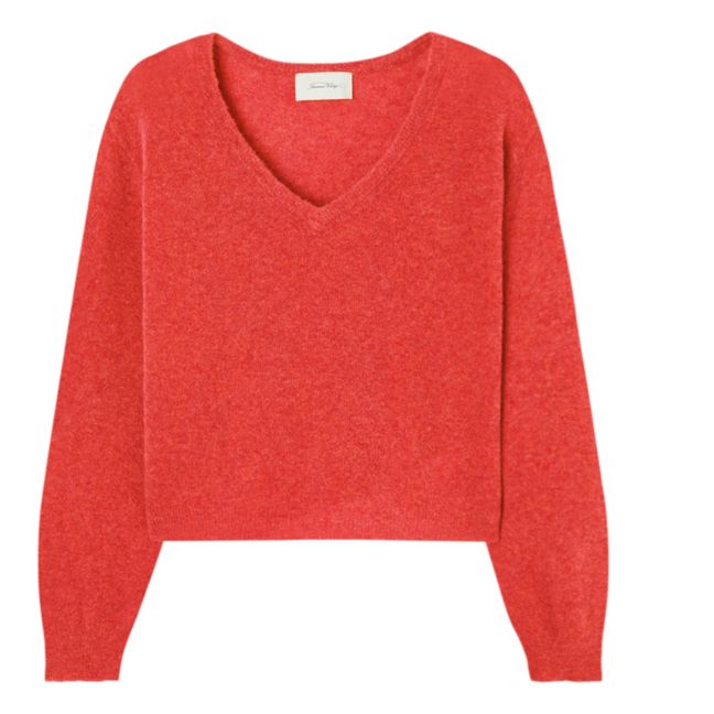 Razpark Wool V-Neck Sweater | Rosso