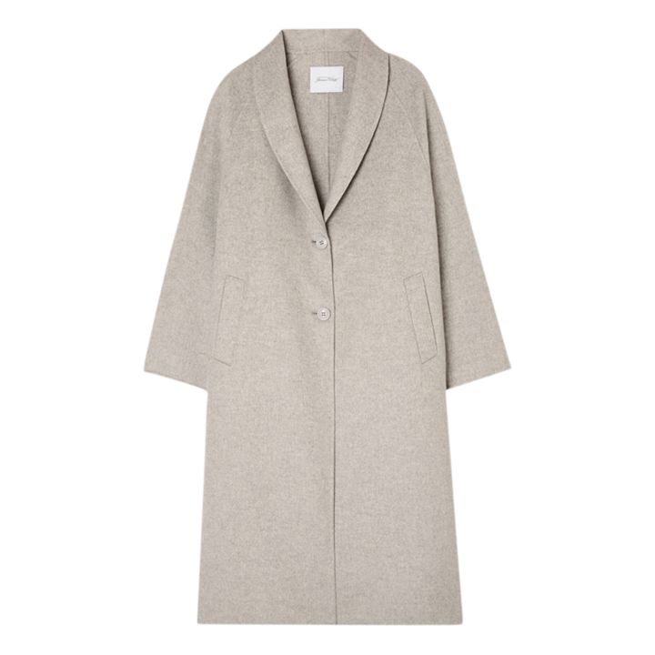 American Vintage - Dadoulove Ample Long Wool Coat - Light eather grey ...
