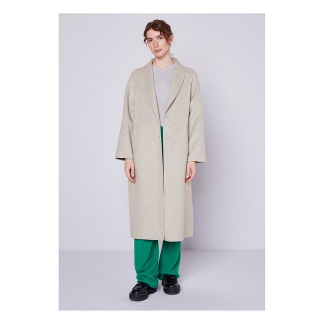 Manteau Long Ample Dadoulove Laine | Gris chiné clair