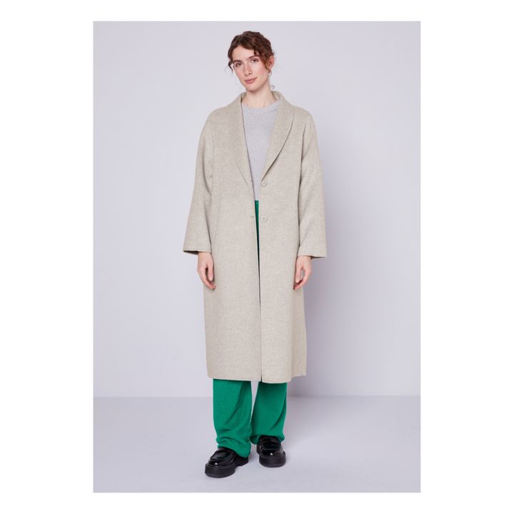 Dadoulove Ample Long Wool Coat | Gris jaspeado claro- Imagen del producto n°1