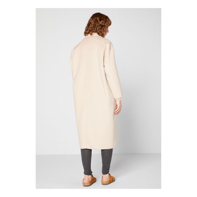 Dadoulove Straight Woollen Coat | Oatmeal
