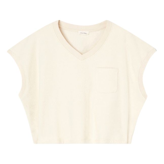 T-shirt Col V Bobypark Coton Bio | Ecru
