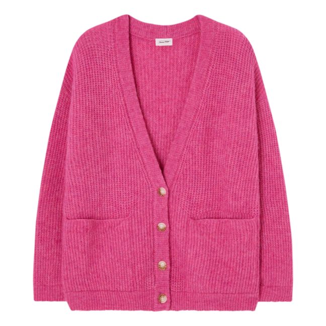East Alpaca Wool Cardigan | Magenta