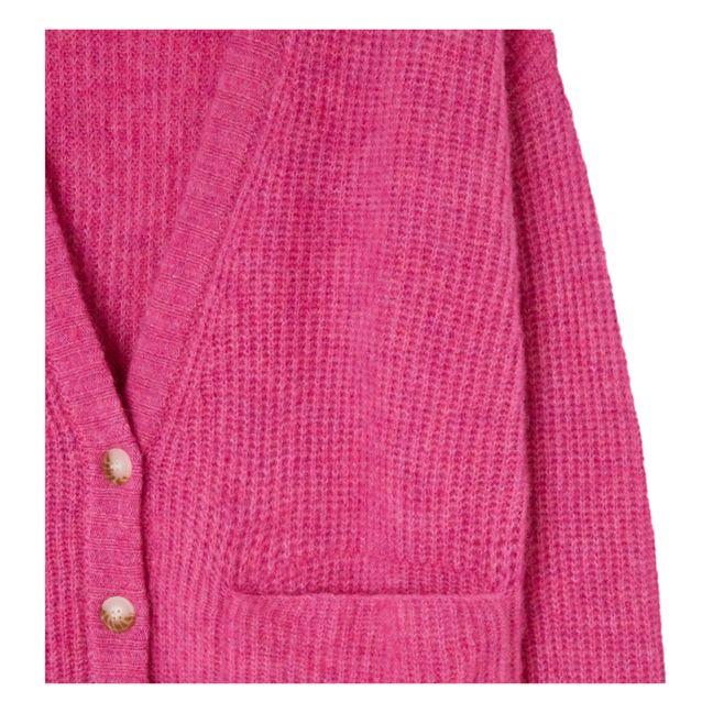 East Alpaca Wool Cardigan | Magenta
