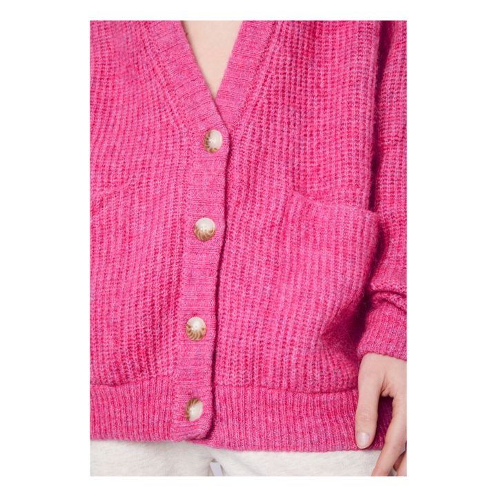 East Alpaca Wool Cardigan | Magenta- Immagine del prodotto n°4