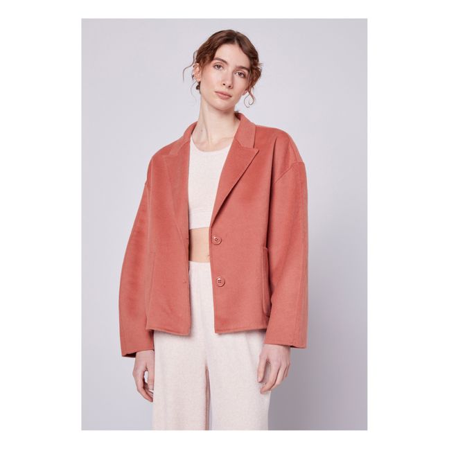Manteau Court Boule Dadoulove Laine | Lychee Pink