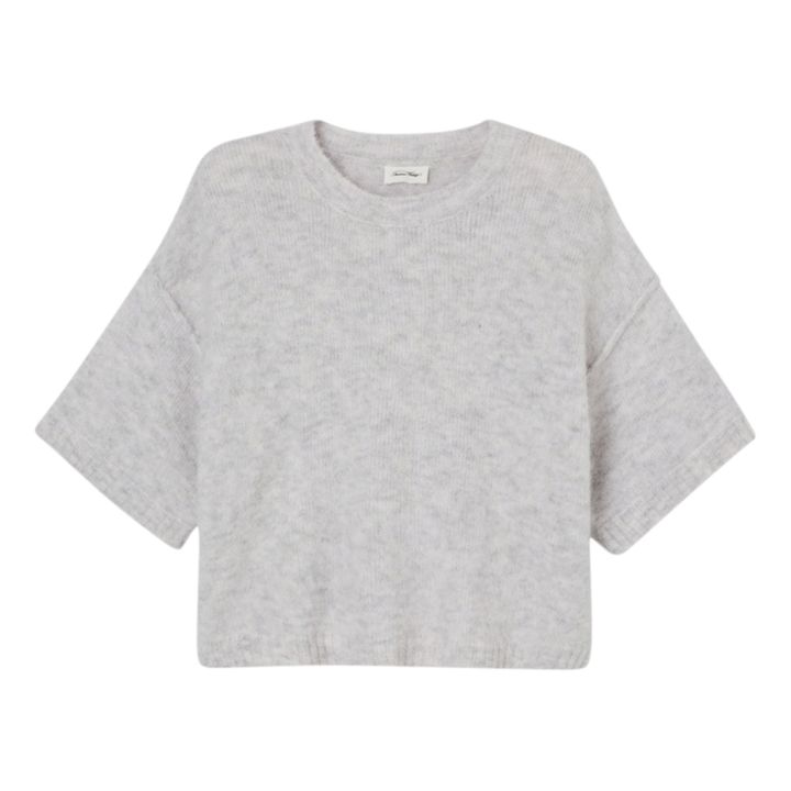East Alpaca Short Sleeved Sweater | Gris jaspeado claro- Imagen del producto n°0