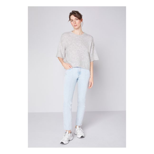 East Alpaca Short Sleeved Sweater | Grigio chino chiaro