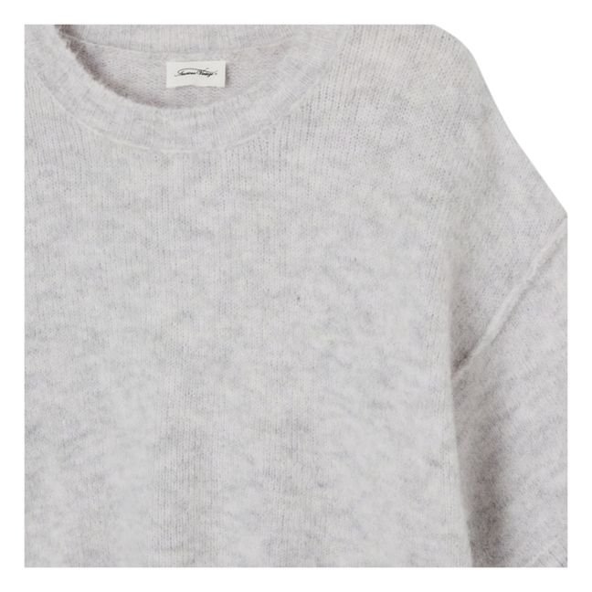 East Alpaca Short Sleeved Sweater | Gris jaspeado claro