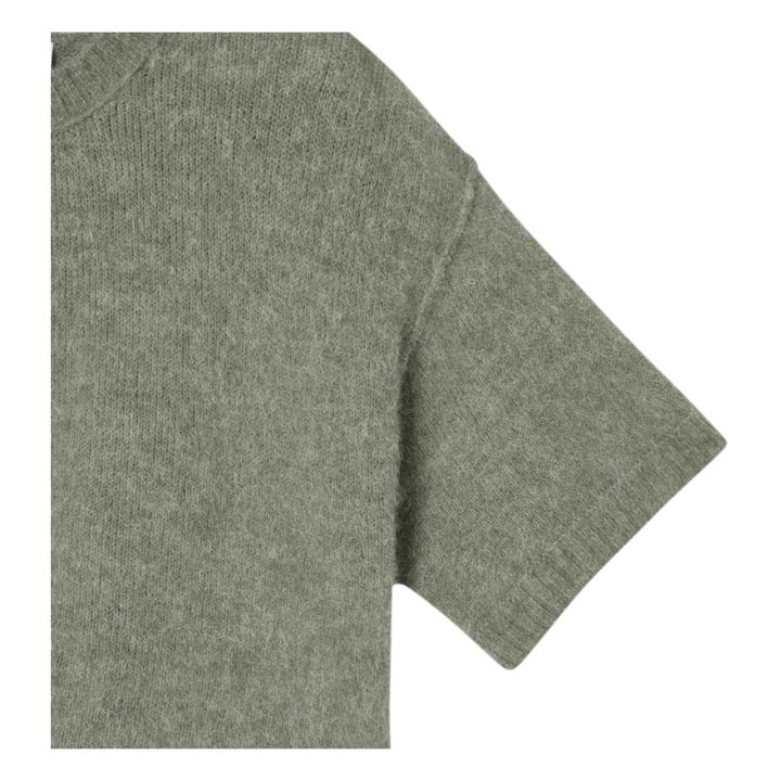 East Alpaca Short Sleeved Sweater | Verde Gris- Imagen del producto n°4
