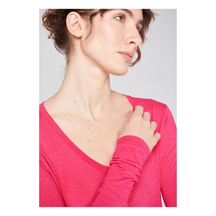 Jacksonville Long Sleeve U-Neck T-Shirt | Rosa- Imagen del producto n°4