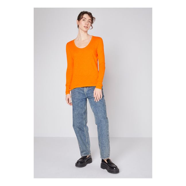 Jacksonville Long Sleeve U-Neck T-Shirt | Naranja