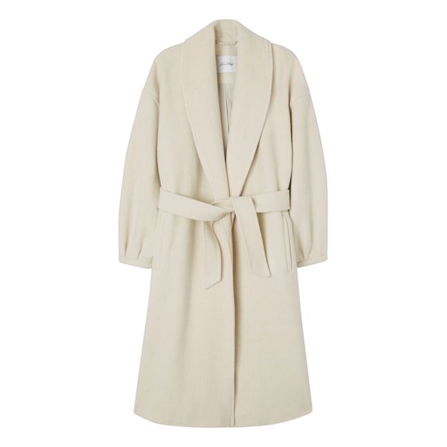 Manteau Ceinturé Karabay Laine | Ecru