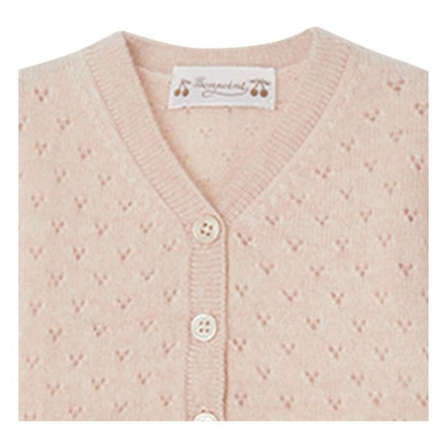 Azia Openwork Cashmere Cardigan | Rosa Palo