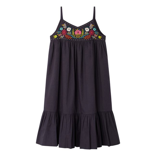 Robe Brodée Anya | Bleu marine
